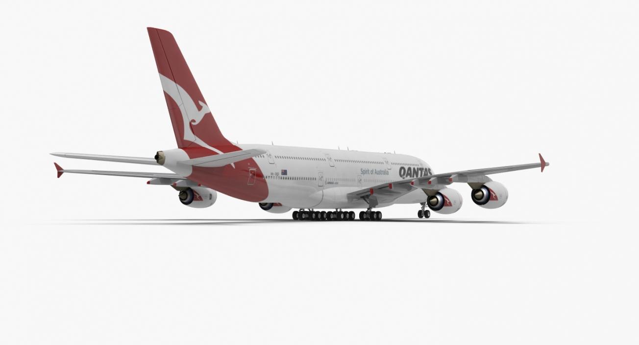 3D Airbus A380-1000 Qantas model